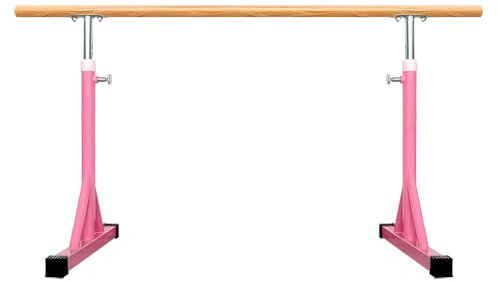 YXLYFDLY Ballettstange Ballettstange Aus Massivem Holz Für Gymnastik, Freistehende Tanzstange Und Ballettausrüstung, Ballettstangenhalterungen Für Langlebigen Gebrauch(Pink,2 m/6.56 ft)