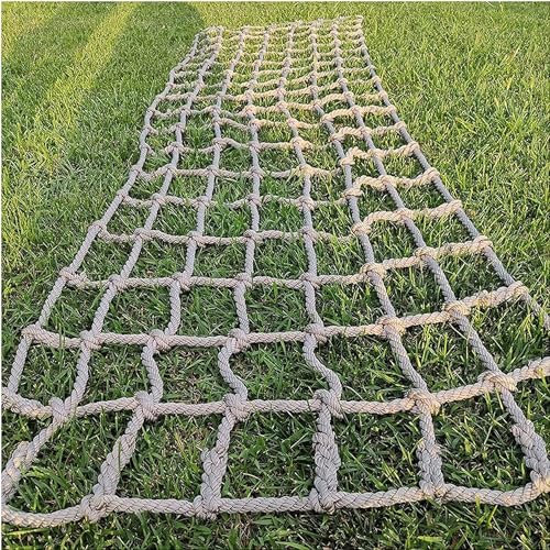 LoiYtrd Kletternde Gurtbänder Kletternetze, Kletterfrachtgurte for Baumhaus-Hindernisparcours im Freien, Schaukel-Kletternetze Gewebtes Trenngitter Sisalseil Zaungeflecht(1 * 4m(3.3 * 12.12ft))