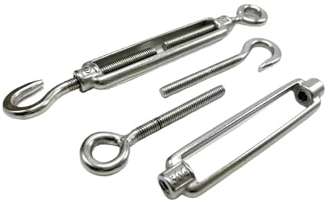 JNHGSHUAISDF Spannschlösser Spannschlosshaken, 10 Stück M20 Spannschloss 304 Edelstahl Spannschloss Auge und Haken Drahtseilbeschläge Spannschlösser Typ OC