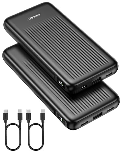 Ansody 2-Pack Power Bank, 10000mAh 22.5W Fast Charging Portable Charger