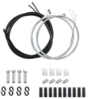 2 Sätze Bowdenzug Universal Fahrrad Schaltzug Set, 2.5M Fahrrad Bremszüge Set, 28 Stück Fahrrad Bremsseil Hinten Set,Edelstahl Innenzüge für MTB/Rennrad, komplett mit Endkappen