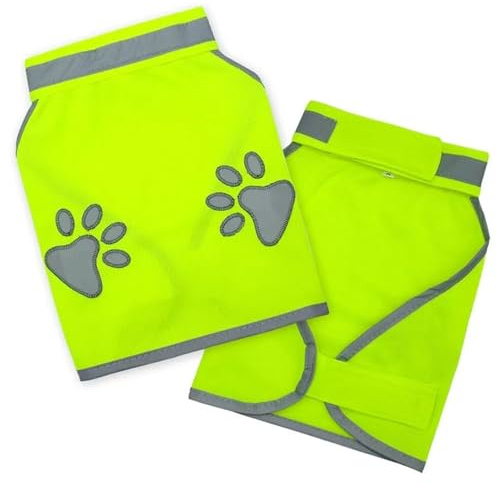 Gilet pour chien – Harnais pour chien | Fluo de sécurité | Réfléchissant | Respirant, confortable, réglable, doux, rembourré, poignée de contrôle facile pour l'entraînement ou la marche