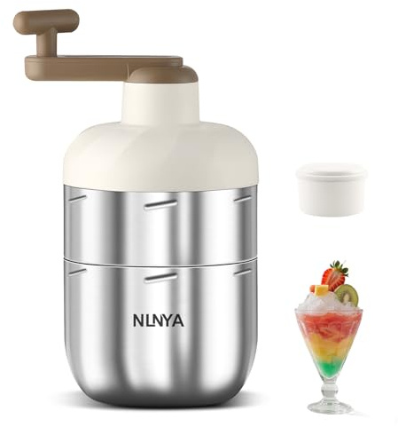 Ice Shaver and Snow Cone Machine - Premium Portable Ice Crusher and Shaved Ice Machine with Free Ice box - Large ice cup - Stainless steel,easy to clean,gift,Manual, no energy consumption