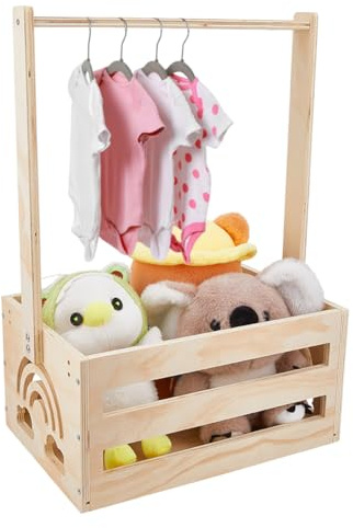 DICOSMETIC Holz Baby Shower Kisten Schrank Mit Griff Regenbogen Neugeborenen Aufbewahrung Kinderzimmer Kiste Wäschekorb Für Baby Shower Schwangerschaftsgeschenke Für Frischgebackene Eltern
