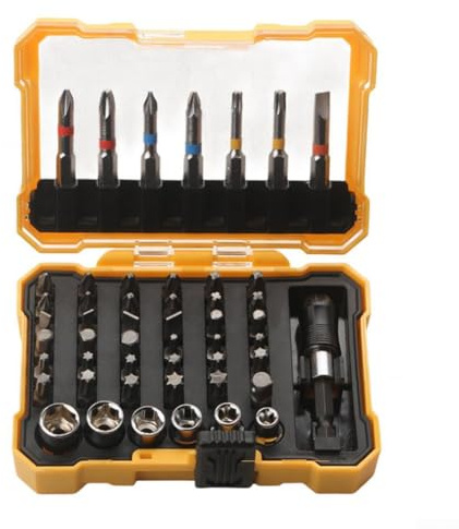 Besttoolifes Kit de tournevis à cliquet magnétique 38 pièces avec étui de rangement, pour informatique, électronique, entretien de vélo, atelier de réparation à domicile (38 pièces)