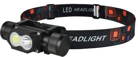 ZEPFJHE Fascio largo Lampada Testa Campeggio Pesca Sensori Fari Induzione Testa Lampada per Campeggio Escursionismo Pesca Multimodel LED Fari