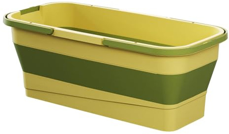Foldable Bucket Cleaning Mop, 55 x 26.5 x 20 cm, Silicone Foldable Mop Bucket, Rectangle Buckets with Handle, for Home Cleaning, Car Washing, Gardening, Camping, Fishing