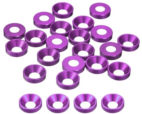QUARKZMAN 20 Pcs Rondelle M6 A Testa Svasata Rondelle A Tazza Viola | Guarnizioni Per Viti Lega Alluminio, Per Parti