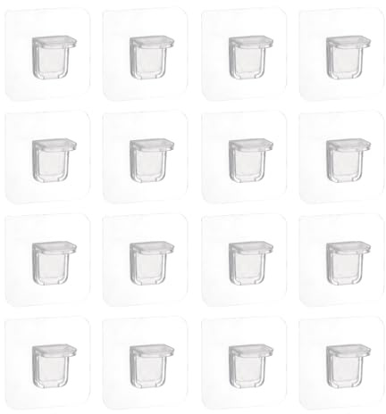 QUARKZMAN 16 Pezzi Supporto Mensola Perno 20mm/0.79 Staffa Adesiva In Plastica Perni Mensola Clip Mensola Per Mobili Libreria Guardaroba Cucina Armadio Trasparente