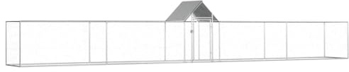 Kaninchen Haus Kleintierstall,Hühnerstall 9x1x1,5 m Verzinkter Stahl,Hasenhaus für Katzen,Hamster,Kätzchen