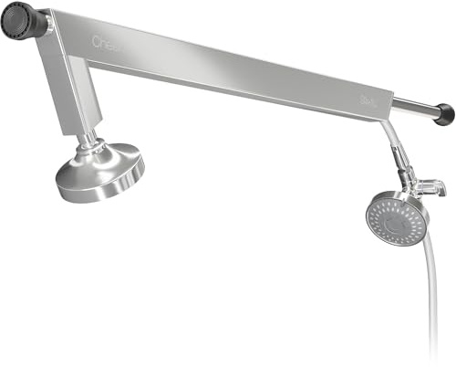 Pommeau de douche double et tandem pour couples - Réglable en hauteur et pommeau de douche économiseur d'eau avec pommeau de douche à effet pluie - Construction en métal de qualité supérieure