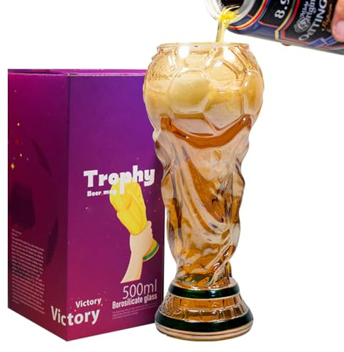 KBIBCK 500ml boccale da birra, bicchieri birra, Verre à bière, en forme de trophée de coupe du monde pour les fêtes de, lavabile in lavastoviglie