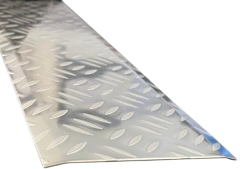 Edelstahl Übergangsprofil Riffelblech V2A – Rutschhemmende Übergangsleiste – Robustes Bodenprofil für Garage, Küche & Gewerbe – Tränenblech Abdeckleiste, Farbe: Breite: 10 cm, Größe: 200 cm