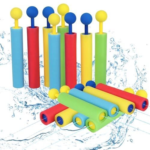 Schaumstoff-Wasserpistolen 16 Pack, Kinder Wasserpistolen Set, Leichte Wasserblaster für Kleinkinder & Kinder, Outdoor Pool Strand Garten Sommer Spielzeug, 4 Farben