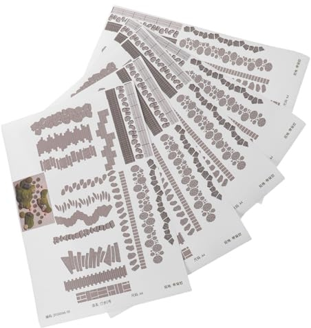 HEALSOPTHY Adesivi Pavimento in Mattoni 3d per Giardino delle Fate, Set da 5 Pezzi Autoadesivi e Tagliabili per Modellismo Architettonico, Accessori Miniatura per Pavimentazione