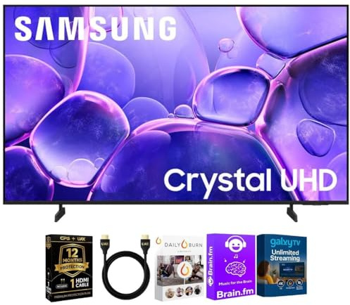 Samsung UN43U800KIT1 43 inch Class U8000F Series Crystal 4K UHD Smart TV 2025 HDR Tizen OS with HDMI Cable Streaming B
