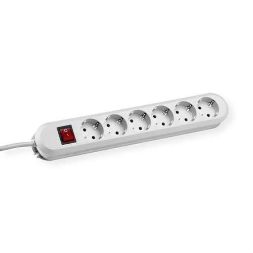 Bachmann Steckdosenleiste SMART 6-Fach 5m Mehrfachsteckdose mit Schalter Weiß 381.252K (Befestigung durch Anschraublöcher und praktische Kabelaufwicklung)
