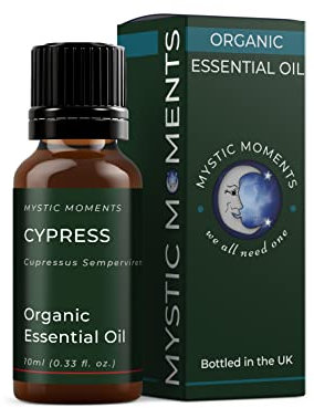 Mystic Moments | Organic Cypress Essential Oil 10ml - Pure & Natural Oil for Diffusers, Aromatherapy & Massage Blends Vegan GMO Free