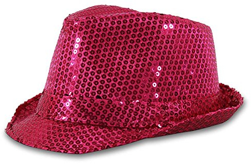 Fasching Hut Pailletten Discoqueen pink