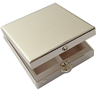 SILBERKANNE Pillendose 2 Fächer Hamburg 3,8x3,8 cm Premium Silber Plated edel versilbert in Top Verarbeitung