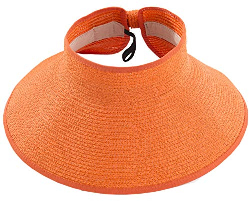 SYAYA Para mujer Verano Plegable Paja Visera De Ala Ancho Sombrero Plegable Mujeres Brach Cap M01