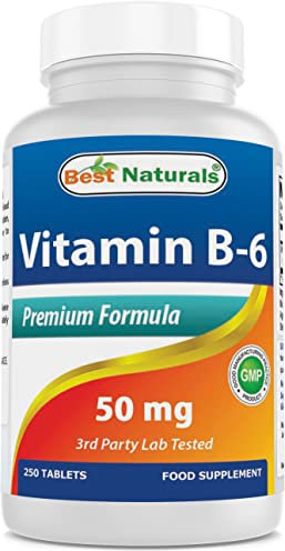 Best Naturals Vitamin B6 50 mg 250 Tablets