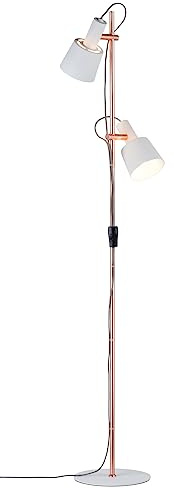 Paulmann 79660 Neordic Stehleuchte Haldar max. 2x20W Stehlampe für E14 Lampen Standleuchte Weiß/Kupfer matt Fluter 230V Metall ohne Leuchtmittel