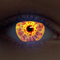 DESIGNLENSES, Dos luminoso (bajo luz negra) UV lentillas contacto, 1 par/2 pzs, fluorescente colores sin graduación + caso de lente „Sparkle (Amarillo, 14.00, 0.00)