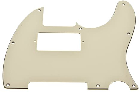 Dopro 8-Loch-Tele-Gitarren-Plektrumschutz für USA/mexikanische FD Telecaster, Altweiß, 3-lagig