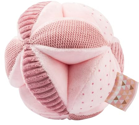 Nattou-Pelota de actividad con sonajero, para bebés y niños prematuros, 14 cm, color rosa, (Jollymex 877183)