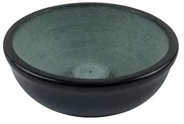Kaizen Casa Grey Incense Holder Smudge Bowl, Stone Ritual Display Bowl - Kitchen Table Decor Gift (11.43cm x 11.43cm x 4.44cm)