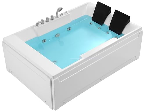 Empava Whirlpool Bathtub Massage Soaking SPA Chromatherapy Jets Tub Model 2021 72JT367