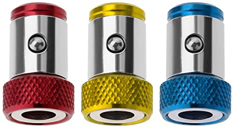 The Lord of the Tools 3pcs Anello Magnetico Vite Magnetizzatore Rimovibile Cacciavite Anello Lega Cacciavite Bit Magnetizer Anello Vite Catcher Holder per 1/4 6.35mm Doppia Estremità Bit
