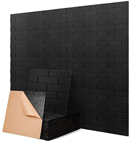 Quadratische Akustikplatten selbstklebend 12 Stück I Schallabsorber mit hoher Dichte für Wand Decken Holz & Tür - Akustikpanel Akustikpaneele Schallschutzplatten Akustikplatte, Neun-Mus