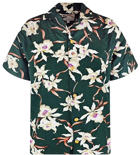 Paradise Found Skjorta för män, Regnskogsdesign grön, 3XL