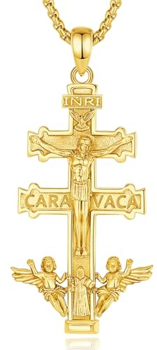 CELESTIA Caravaca Kreuz Kette Damen Kreuzkette Silber 925 Halskette Herren Kreuz Anhänger Jesus Kreuz Kette Geschenke Frauen Mann