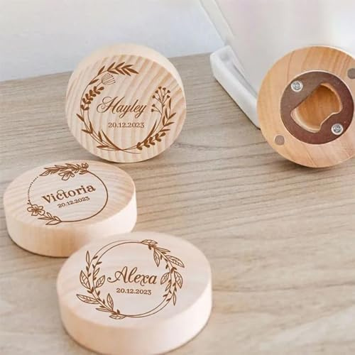 PGORSDOR Apribottiglie in legno personalizzato, apribottiglie, regalo di nozze (10 pezzi)