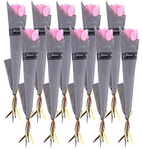 chuyandianzi Lot de 10 savons roses uniques Simulation Coréenne Rose Savons individuels 2