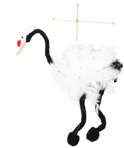 Handgefertigte Kran Marionette, Gefiederte Hölzerne Marionette Crane Puppenspielzeug, Interaktives Pull Puppenspielzeug für Bildungsaktivitäten, Kranspielzeug mit Pull Streichern für jun-gen