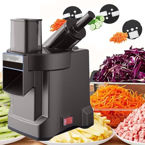 lealovengzh Automatic Vegetable Cutter Machine 100w | (Dice/Slice/Shred) | Electric Vegetable Fruit Slicer Cutting Dicing Shredding Machine,Food Processor | Large Caliber:76 * 60mm | 330lb/H C