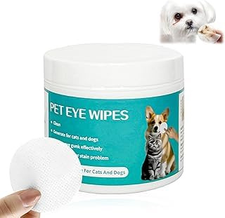 Hypoallergenic Pet Eye Cleaning Wipes to Remove Tear Stains,Crust & Discharge - Perfect for Pets Daily Care - Helps with Itching an Dryness - Pre-Soaked Soft Non-Woven Wipes Pet Eye Wipes 100 pcs/pack