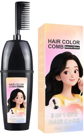 Tinte para el cabello con peine | Aplicador de Cobertura de Canas | Cepillo para teñir el cabello | Para reuniones sociales, bodas, eventos al aire libre, viajes, hombres y mujeres