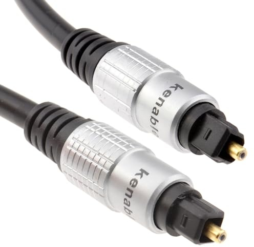 kenable Optical Digital Audio Cable TOSLink to TOSLink 6mm HQ Metal Connectors 5.1 Surround Sound for TV Soundbar Sky PS4 Xbox DVD Player Dark Blue 2m