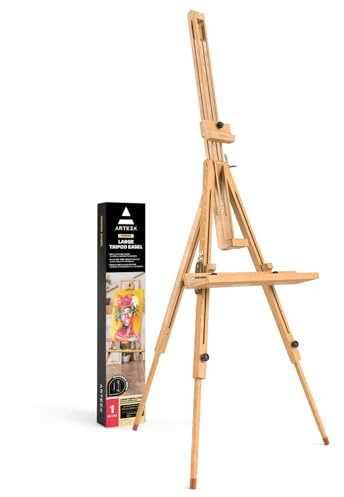 ARTEZA Easel Stand 37.4x39.4x78.3, Tripod Beechwood Display Stand with Steel Fittings for Painting & Displaying Artwork