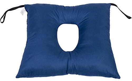 TAKIMED Cojín de Fibra Hueca siliconada, cojín antidecúbito, cojín con Orificio Central, cojín ortopédico para Silla de Ruedas.