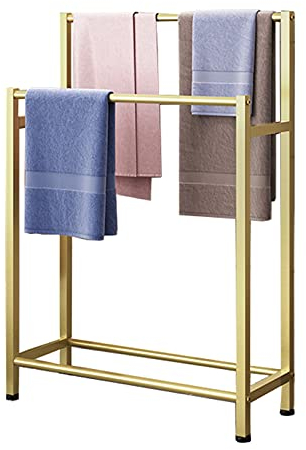 SJASD Habdtuchhalterung für Badezimmer, 2 Etagen freistehender Handtuchhalter, Outdoor Spa und Pool Handtuchhalter, Handtuchstangen Badzubehör, kein Rost, einfache Montage
