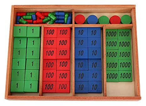 Juego de Sellos de Materiales de Matemáticas Montessori, Juguete de Matemáticas, Sello de Juguete de Madera para Niños Pequeños, Educación Preescolar