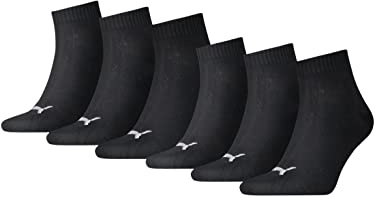 PUMA 6er Pack Unisex Quarter Plain Sportsocken 6P ECOM, 39-42, Schwarz