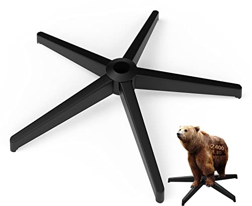 MASTERY MART 28 Heavy Duty Office Chair Replacement Base (2400Lbs), Office Chair Base Replacement with Universal Caster and Gas Cylinder Size, Matte Black