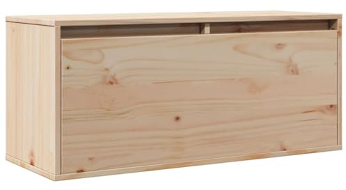 Armoire Murale en Bois de Pin Massif vidaXL - Meuble de Rangement Suspendu pour Salon - 80x30x35 cm - Marron